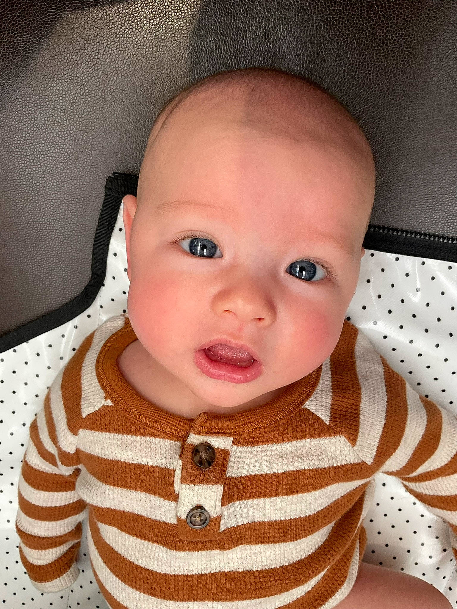 Kason joined the competition — help win amazing prizes! baby, baby_safety, baby_toddler_clothing, cheek, child, collar, comfort, eye, eyebrow, eyelash, face, head, iris, lip, nose, pattern, person, sitting, skin, sleeve