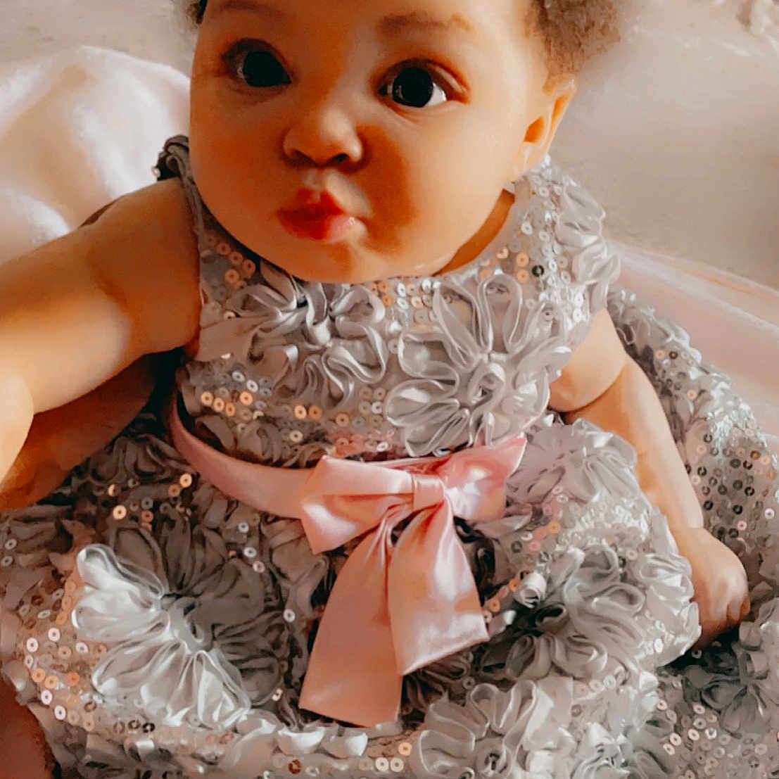 Khori joined the competition — help win amazing prizes! baby_toddler_clothing, cheek, day_dress, doll, dress, embellishment, eye, eyelash, face, fashion_design, head, iris, lip, pink, skin, sleeve, toy, waist, white, wig