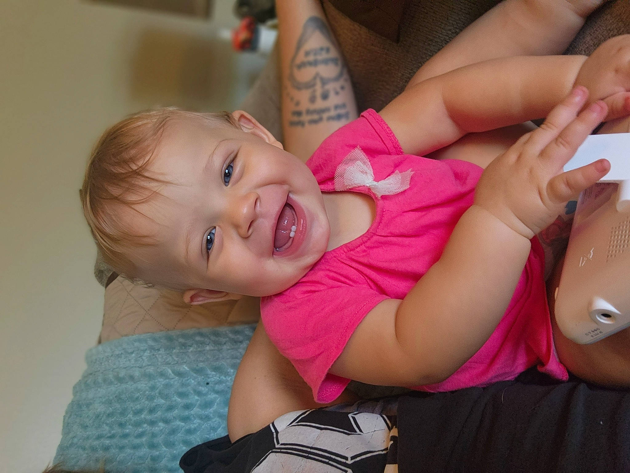 Remington joined the competition — help win amazing prizes! baby, baby_toddler_clothing, cheek, comfort, ear, elbow, eyelash, finger, fun, gesture, hand, happy, joy, mouth, nail, person, pink, skin, smile, thigh