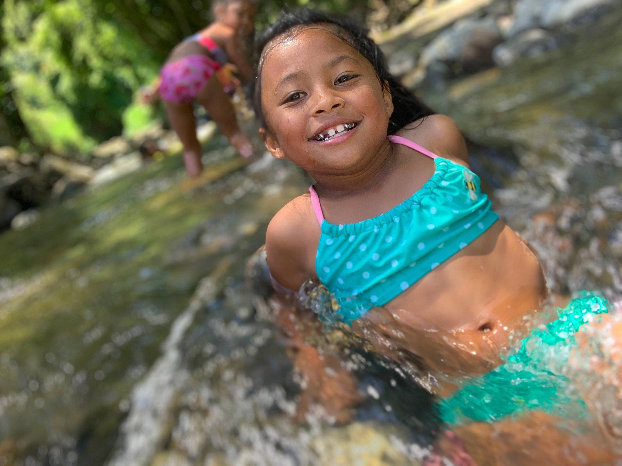 Kadience is registered to the contest to win money with this photo: abdomen, beauty, child, eye, facial_expression, fun, happy, joy, leisure, person, photography, recreation, river, smile, stream, summer, swimwear, toddler, trunk, vacation