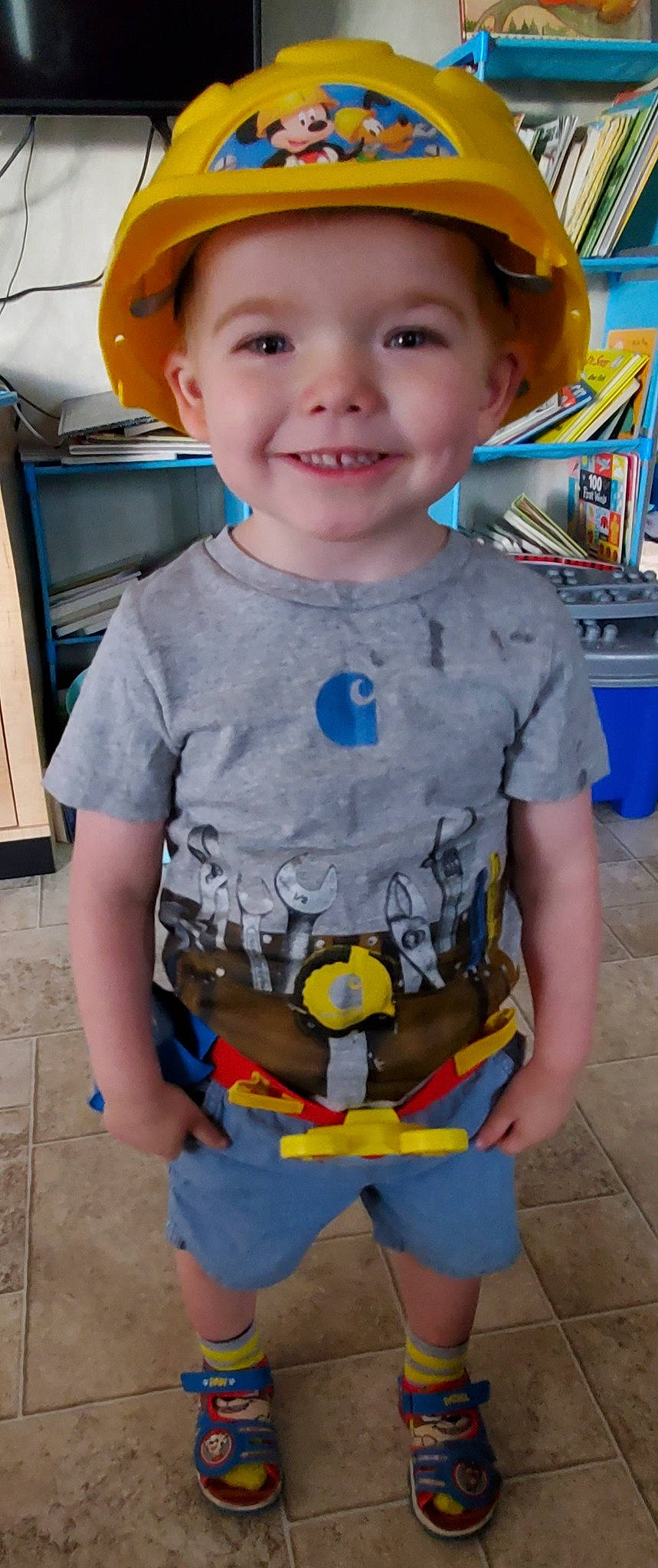 Cash joined the competition — help win amazing prizes! baby_toddler_clothing, blue, chest, child, cool, electric_blue, fun, hairstyle, happy, head, headwear, joy, organ, person, shorts, skin, sleeve, smile, standing, t_shirt