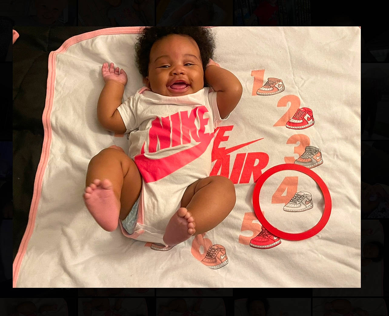 Kaylani joined the competition — help win amazing prizes! abdomen, arm, baby, baby_toddler_clothing, comfort, event, finger, flash_photography, happy, human_leg, knee, lap, leg, muscle, person, shorts, sleeve, smile, t_shirt, thigh