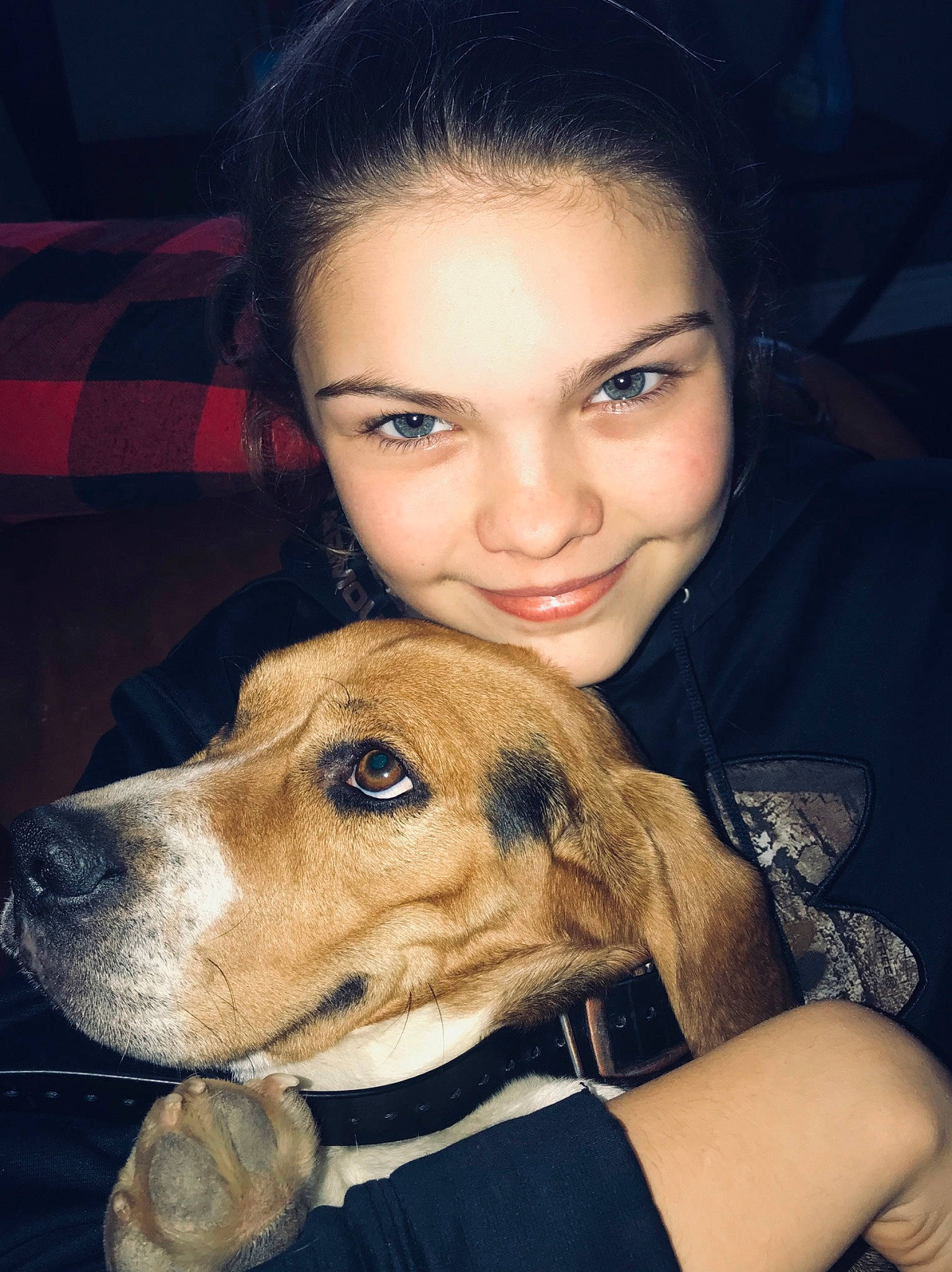 Gunner joined the competition — help win amazing prizes! canidae, carnivore, companion_dog, dog, dog_breed, ear, eye, face, friendship, happy, head, mammal, nose, puppy_love, selfie, skin, smile, snout