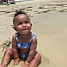 Layla is registered to the contest to win money with this photo: adult, baby, beach, clothing, coast, face, head, male, man, nature, outdoors, person, photography, portrait, sea, shoreline, soil, summer, swimwear, water