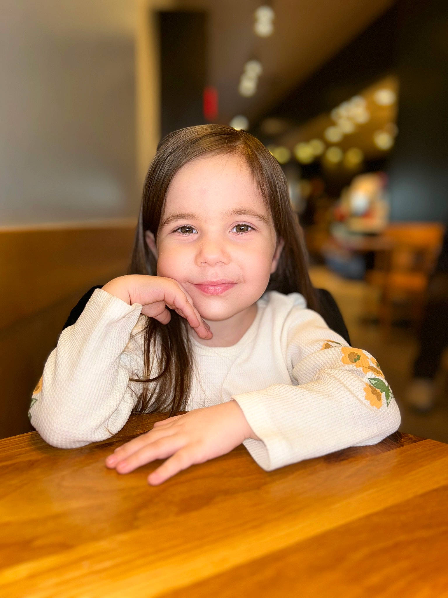 Helen Marie joined the competition — help win amazing prizes! brown_hair, child, comfort, couch, flash_photography, floor, flooring, fun, happy, hardwood, joy, laminate_flooring, person, sitting, skin, smile, table, toddler, varnish, wood