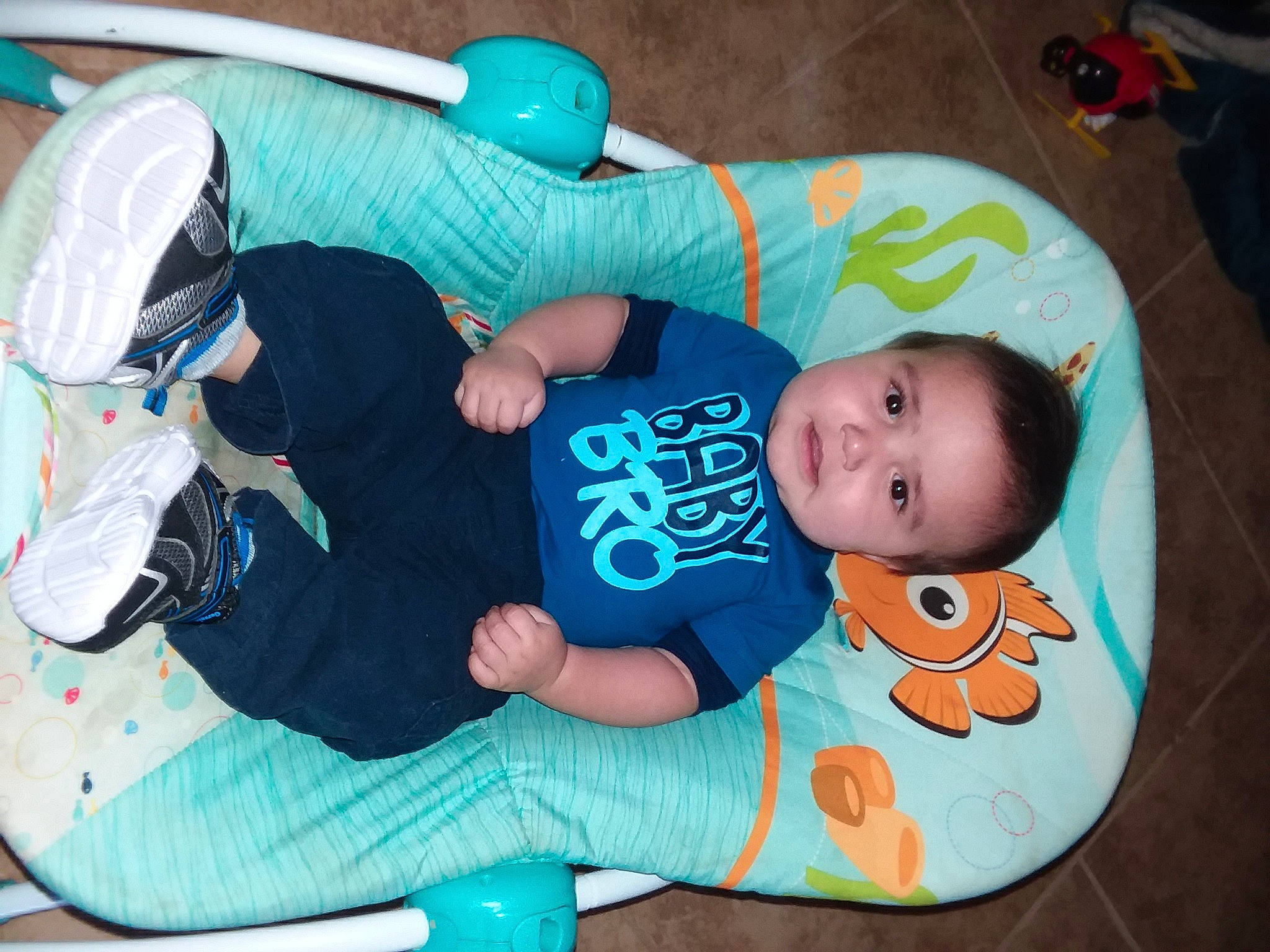 William joined the competition — help win amazing prizes! baby, baby_toddler_clothing, child, cool, person, play, sitting, toddler