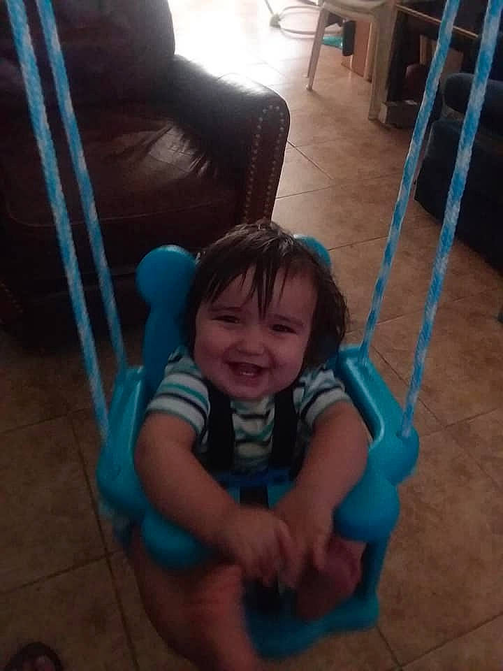 William joined the competition — help win amazing prizes! baby, chair, child, fun, joy, leg, leisure, person, play, product, sitting, skin, smile, swing, toddler