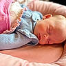 Blayne is registered to the contest to win money with this photo: baby, sleeping, blanket, pastel_colors, soft_texture, infant, cozy, pink, blue, cute, face, peaceful, rest, newborn, child, portrait, bed, comfort, warm, toddler