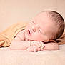 newborn, baby, sleeping, infant, blanket, soft, peaceful, hands, face, skin, portrait, closeup, cute, rest, toddler, child, cozy, warm, lying_down, indoors
