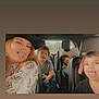 Kalina is registered to the contest to win money with this photo: woman, child, car, car_seat, tongue_out, sleeping, family, interior, seatbelt, casual, fun, portrait, people, smiling, hat, kids, travel, road_trip, seat, window