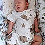 Jules a rejoint le concours — aidez-le/la à gagner de superbes lots ! baby, sleeping, infant, onesie, elephant_pattern, blanket, deer_pattern, rabbit_pattern, nature_theme, soft_fabric, peaceful, cute, child, resting, newborn, foot, hand, face, comfort, cozy