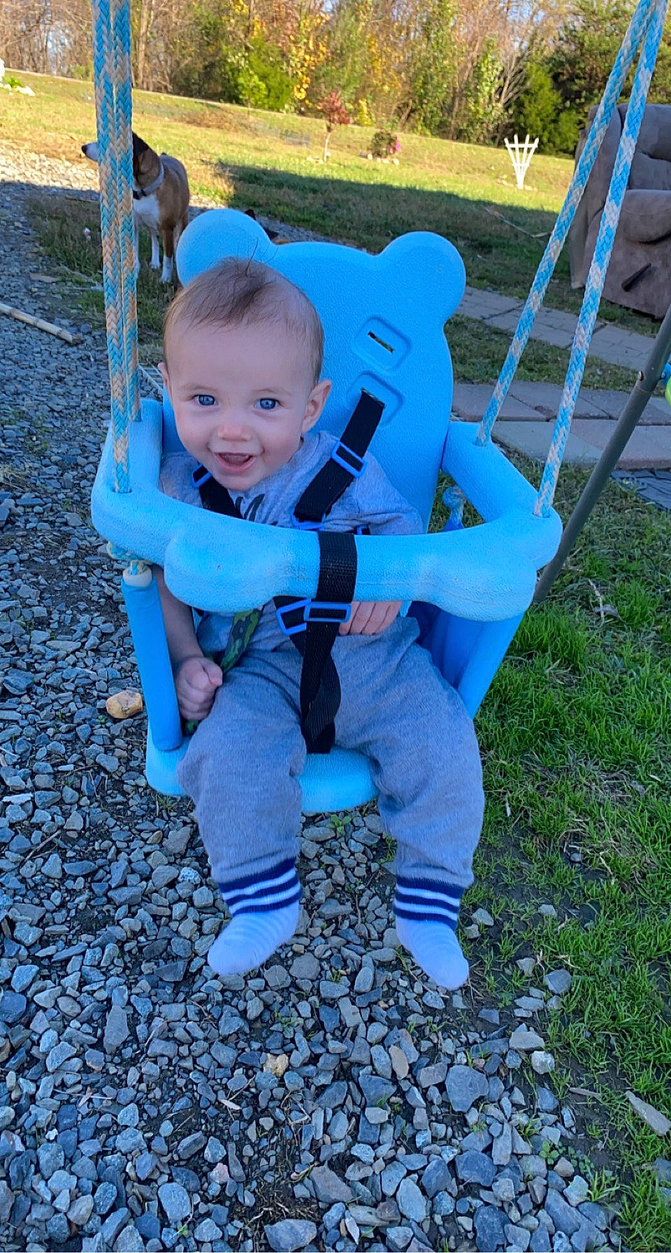 Dustin joined the competition — help win amazing prizes! baby, baby_toddler_clothing, blue, child, city, comfort, electric_blue, fun, grass, happy, leisure, outdoor_play_equipment, people_in_nature, person, plant, play, playground, recreation, sitting, smile