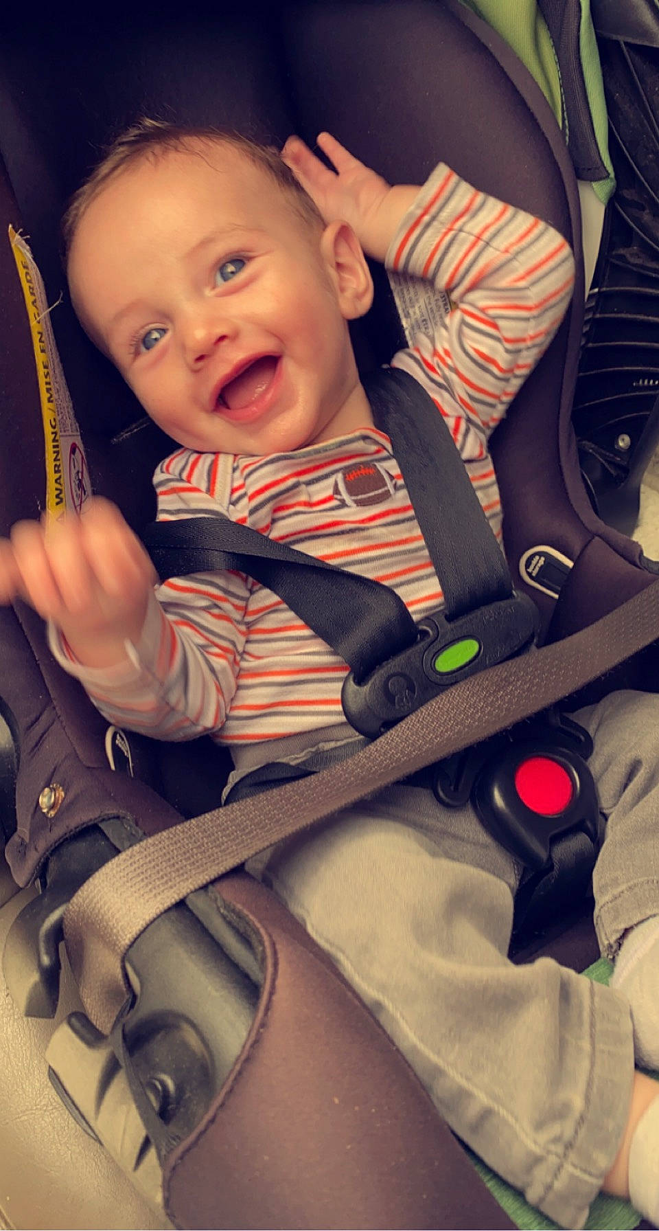 Dustin joined the competition — help win amazing prizes! baby, baby_carriage, baby_toddler_clothing, cheek, comfort, cool, facial_expression, finger, gesture, hairstyle, hand, happy, head, mouth, person, skin, sleeve, smile, textile, thumb