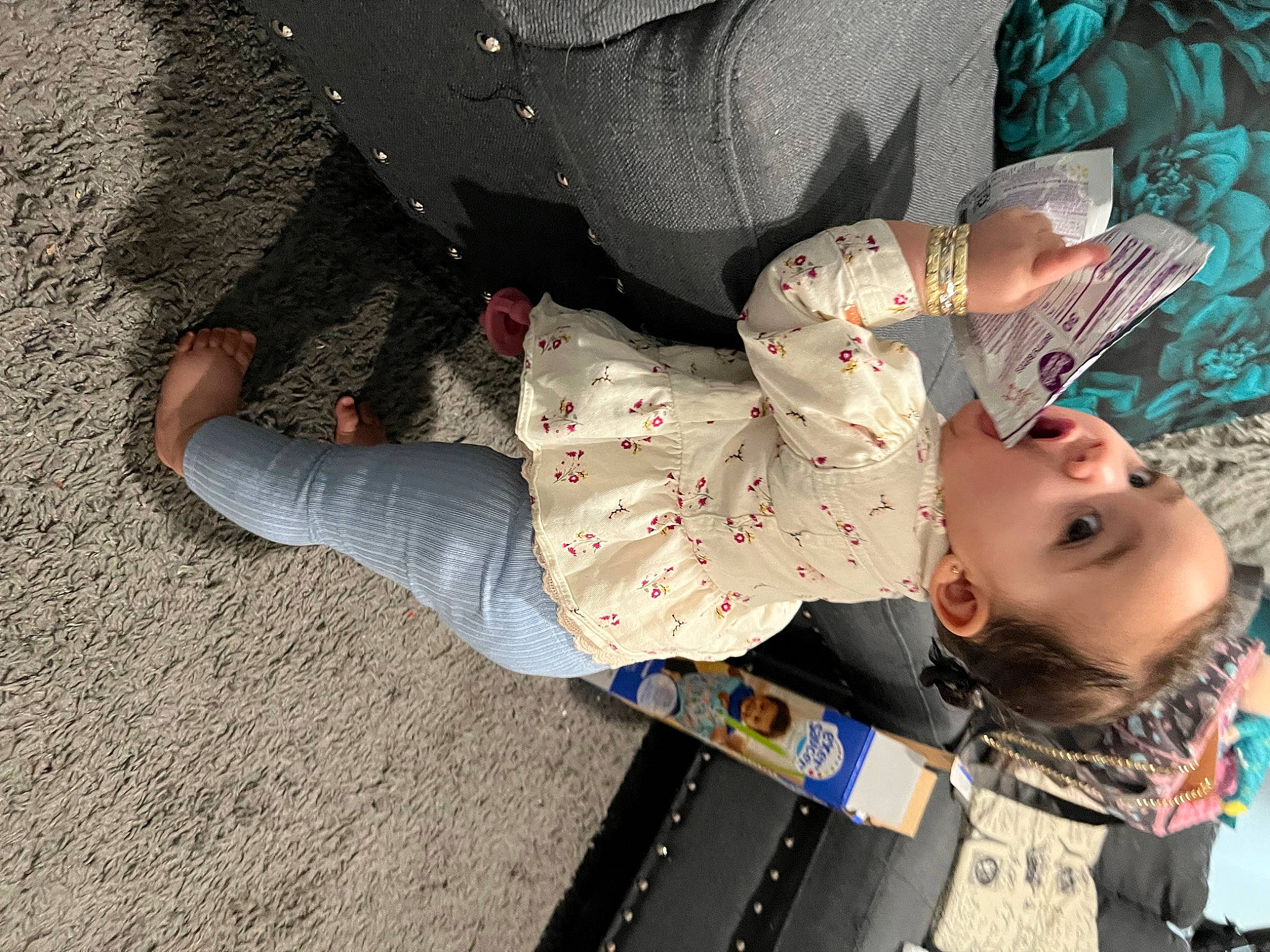 Alaiyah is registered to the contest to win money with this photo: baby, baby_products, baby_toddler_clothing, child, comfort, concrete, foot, fun, human_leg, joy, leg, pattern, person, plant, sitting, surprise, thigh, toddler, tree, vacation