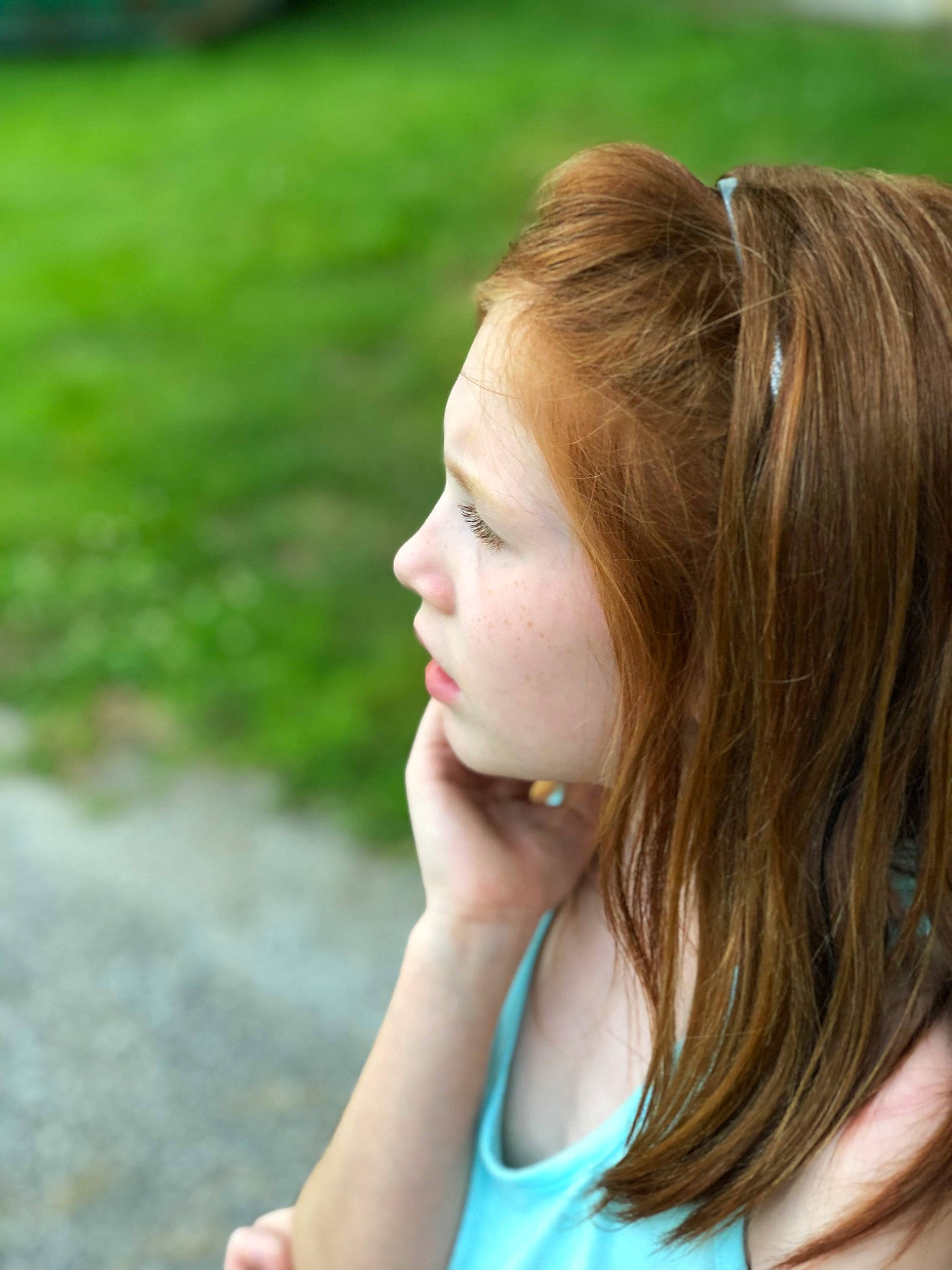 Cassandra is registered to the contest to win money with this photo: beauty, blond, brown_hair, child, chin, eye, face, grass, hair, hairstyle, lady, lip, long_hair, neck, nose, person, plant, shoulder, skin, summer