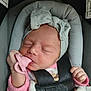 Makenna Layne joined the competition — help win amazing prizes! newborn, baby, pacifier, headband, sleeping, car_seat, blanket, infant, child, cute, hands, clothing, safety_harness, closeup, indoors, peaceful, resting, soft, adorable, portrait