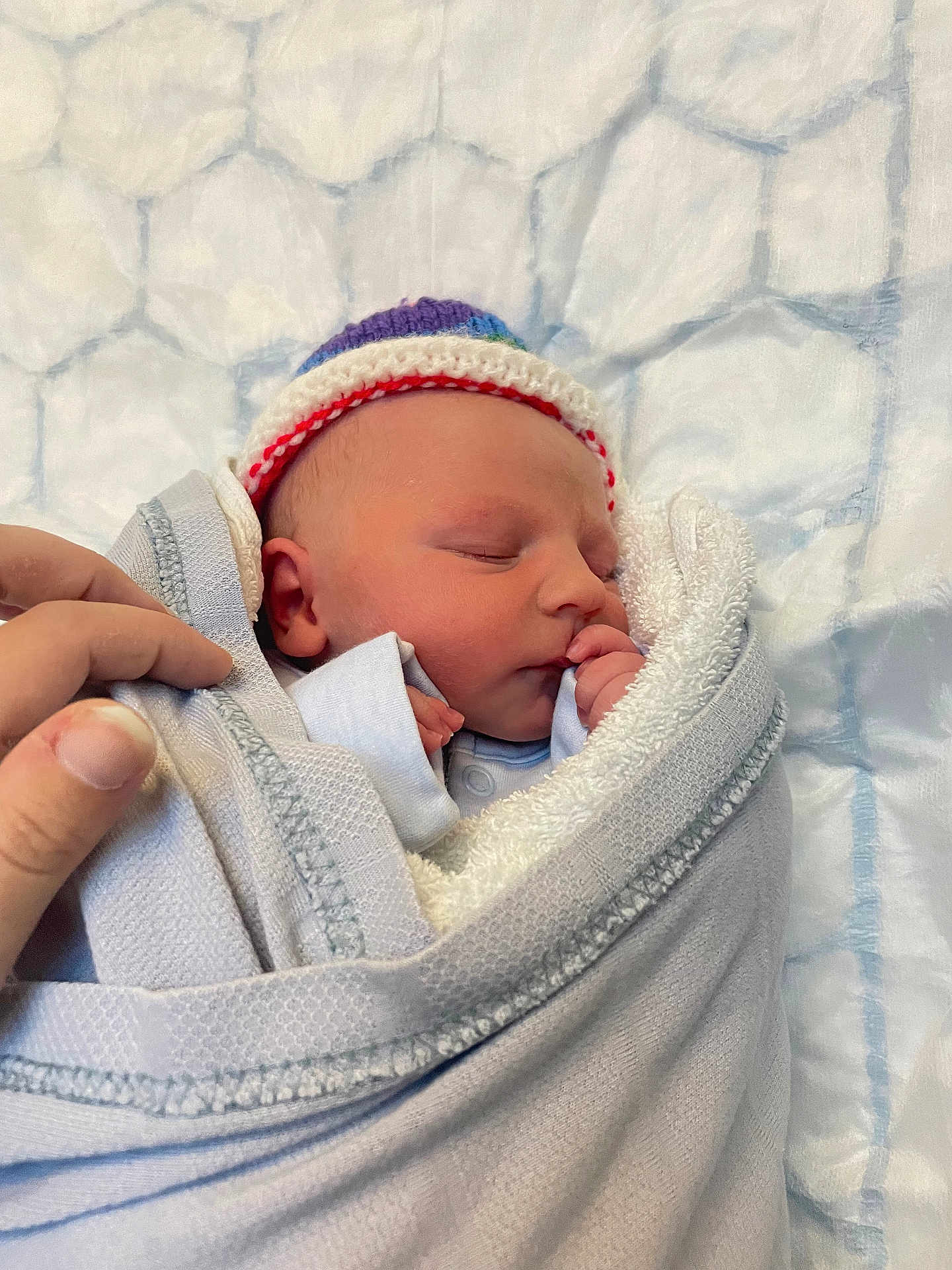 Jaxon joined the competition — help win amazing prizes! newborn, baby, sleeping, blanket, hat, hand, wrapped, soft, cozy, infant, cute, indoors, portrait, peaceful, child, toddler, clothing, person, bed, resting