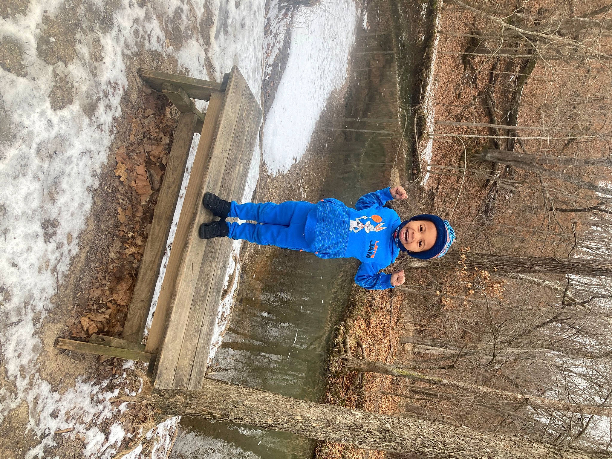 Jayceon joined the competition — help win amazing prizes! adventure, electric_blue, freezing, fun, geological_phenomenon, headwear, jacket, leisure, outdoor_recreation, outdoor_shoe, person, recreation, slope, snow, soil, toddler, tree, trunk, winter, wood