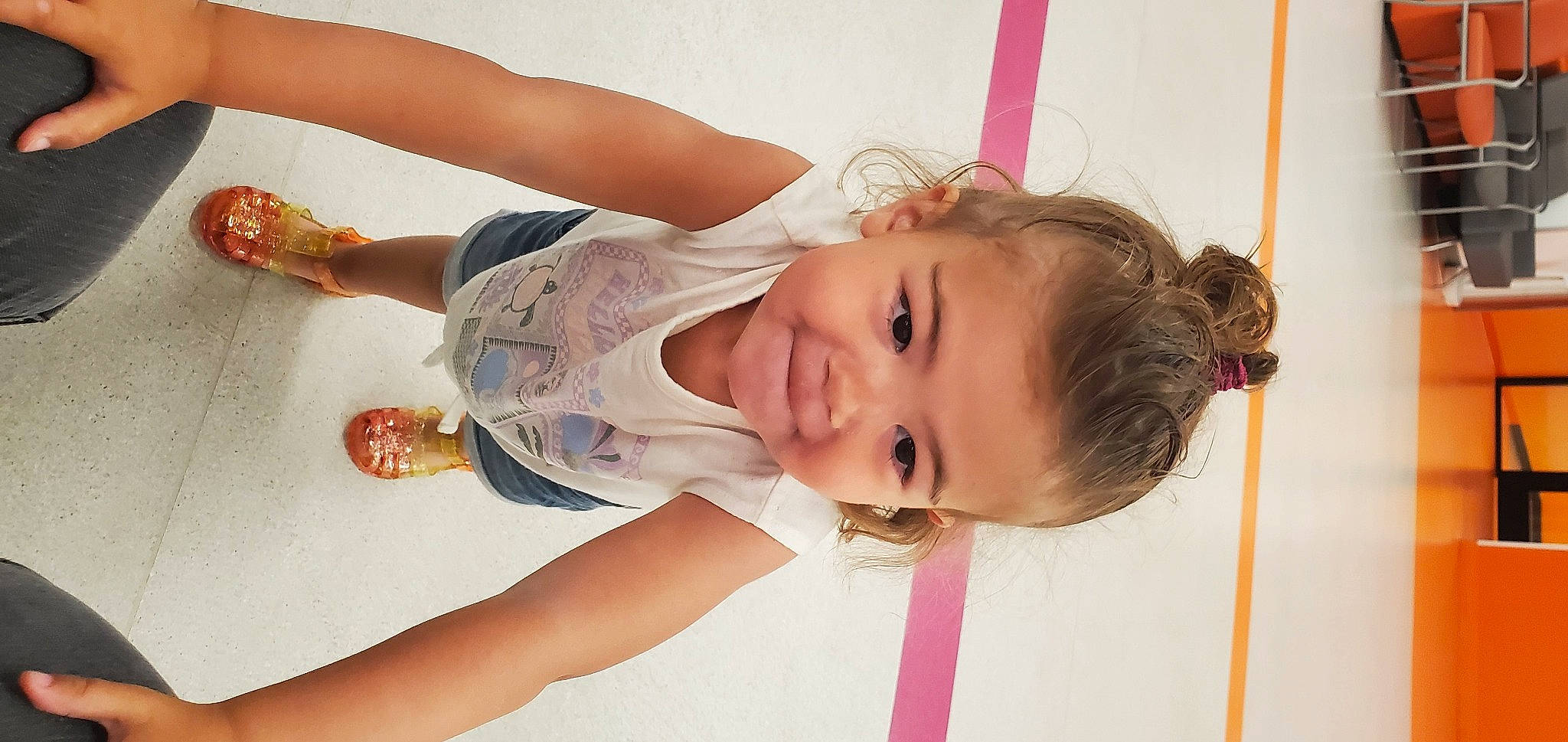 Gabby joined the competition — help win amazing prizes! arm, baby_toddler_clothing, child, dress, elbow, eyelash, fun, happy, human_body, human_leg, joint, joy, neck, person, pink, room, shoulder, skin, smile, thigh