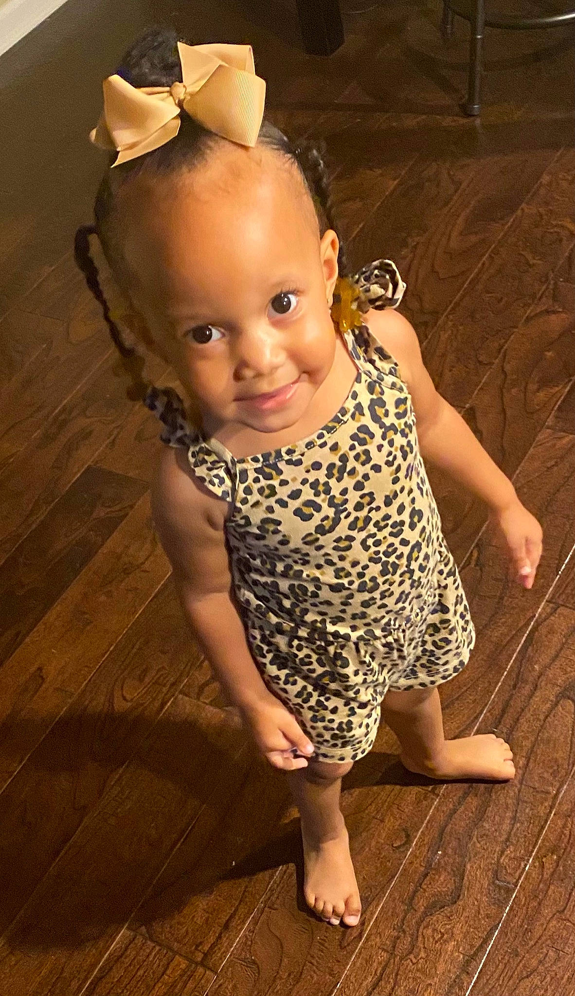 Gianna joined the competition — help win amazing prizes! baby, baby_toddler_clothing, barefoot, cheek, dress, fawn, flash_photography, floor, flooring, foot, happy, hardwood, head, human_body, joint, joy, nose, person, skin, sleeve