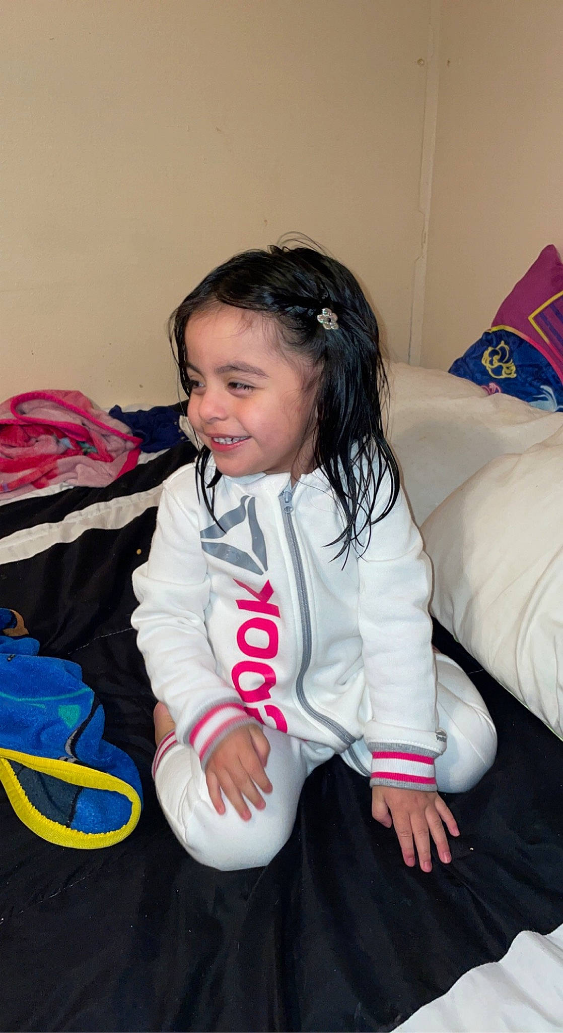 Daniela joined the competition — help win amazing prizes! baby, baby_products, baby_toddler_clothing, child, comfort, couch, fun, happy, hoodie, jacket, joy, laugh, person, play, recreation, sitting, sleeve, smile, toddler, travel