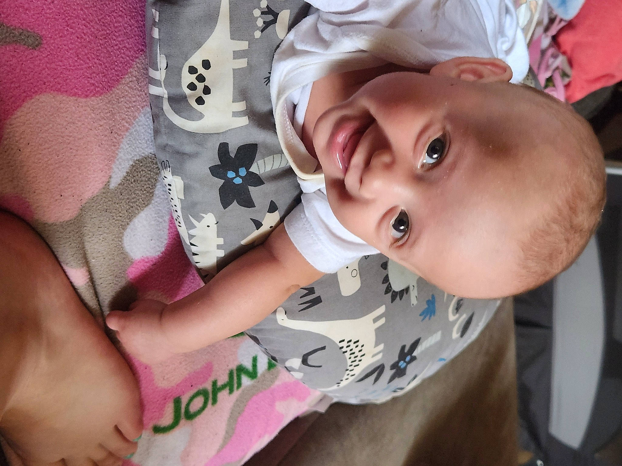 Kayden joined the competition — help win amazing prizes! baby, baby_products, baby_toddler_clothing, cheek, child, cool, eyelash, fashion_accessory, finger, fun, happy, hat, iris, joy, lip, mouth, pattern, person, skin, sleeve