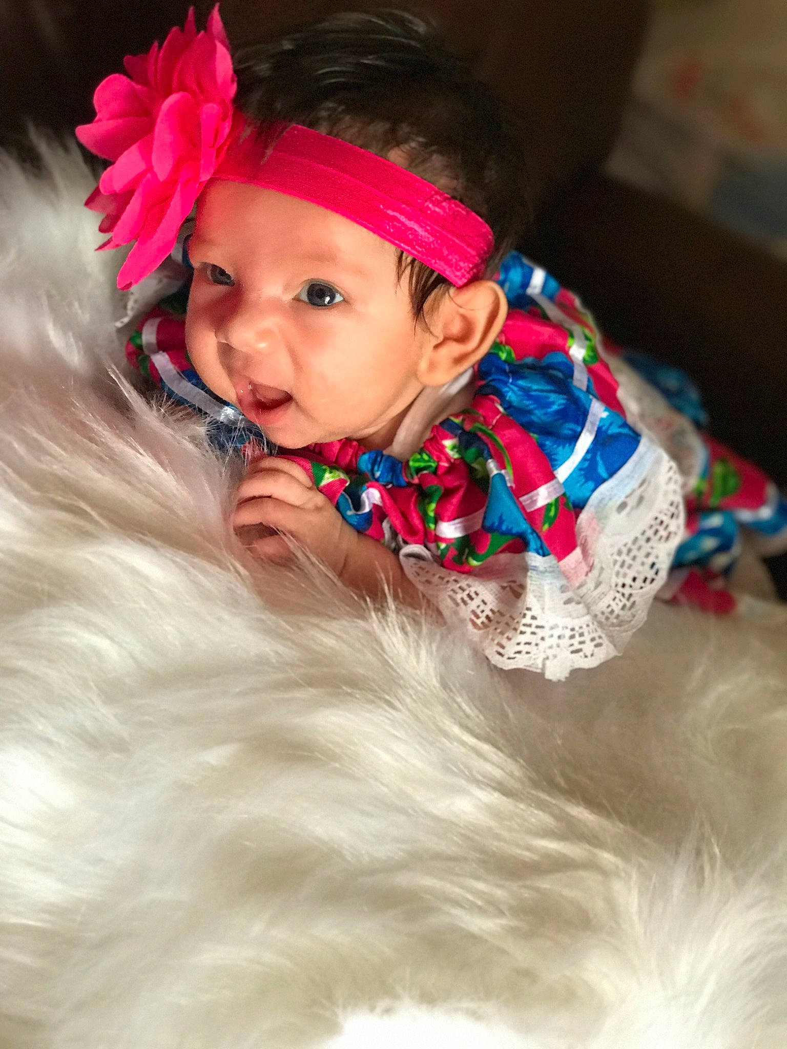 Araceli joined the competition — help win amazing prizes! baby, cheek, child, child_model, costume, fashion_accessory, fun, fur, hair_accessory, happy, head, headgear, headpiece, person, photography, pink, skin, smile, toddler