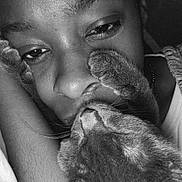 Blu Dior joined the competition — help win amazing prizes! black_and_white, close_up, cat, person, face, paw, affection, intimacy, cozy, pet, animal, portrait, love, resting, eyelids, feline, skin, whiskers, cuddle, companion