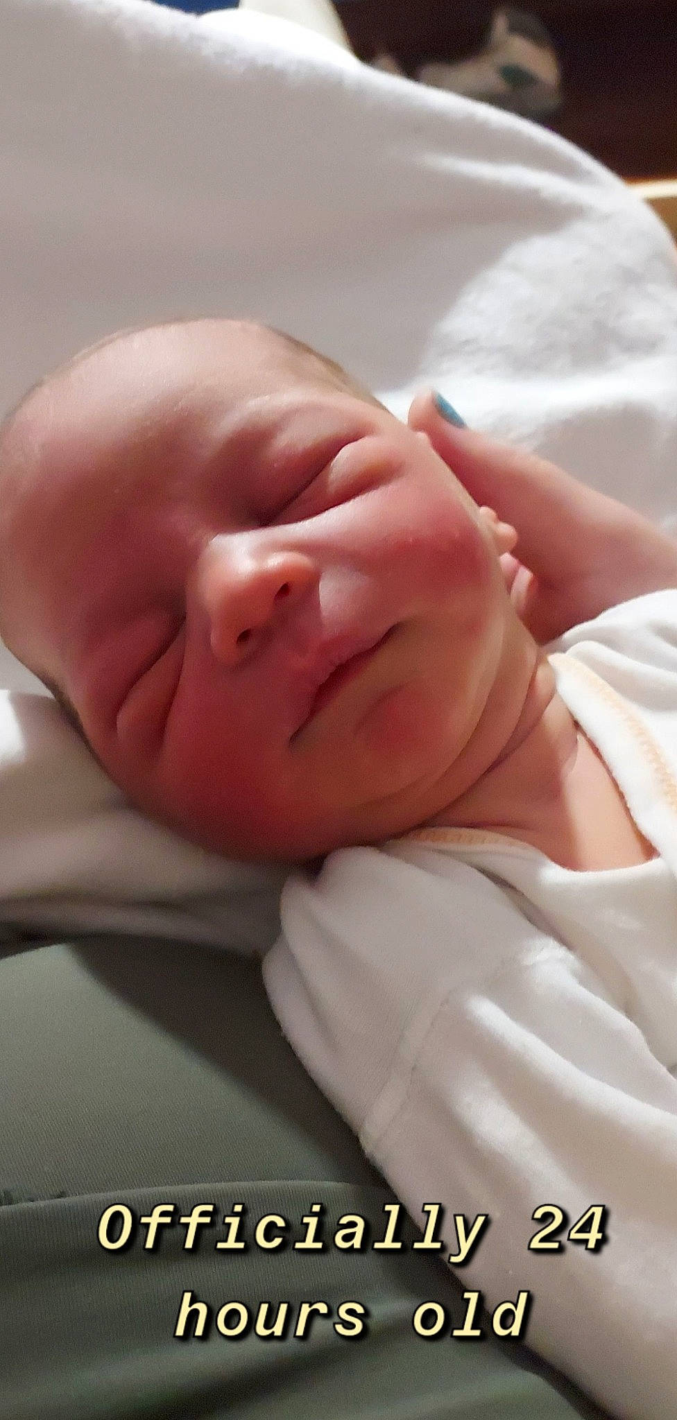 Dempsey joined the competition — help win amazing prizes! baby, baby_toddler_clothing, bedtime, cheek, child, childbirth, close_up, comfort, event, eyelash, gesture, happy, linens, lip, mouth, nose, person, skin, smile, thumb