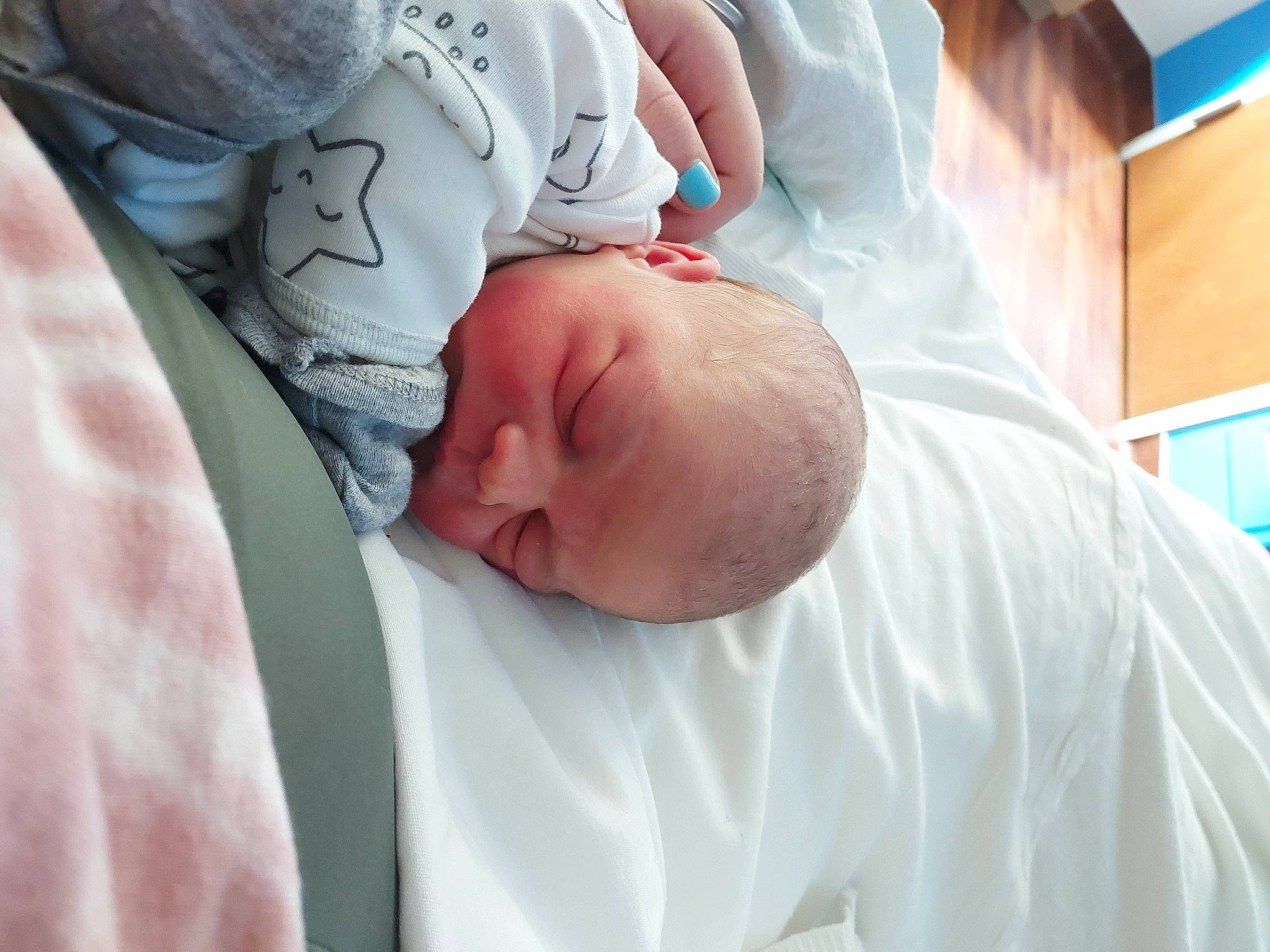 Dempsey joined the competition — help win amazing prizes! baby, baby_products, baby_sleeping, baby_toddler_clothing, child, childbirth, comfort, event, hat, hospital, linens, nap, person, room, sleep, toddler