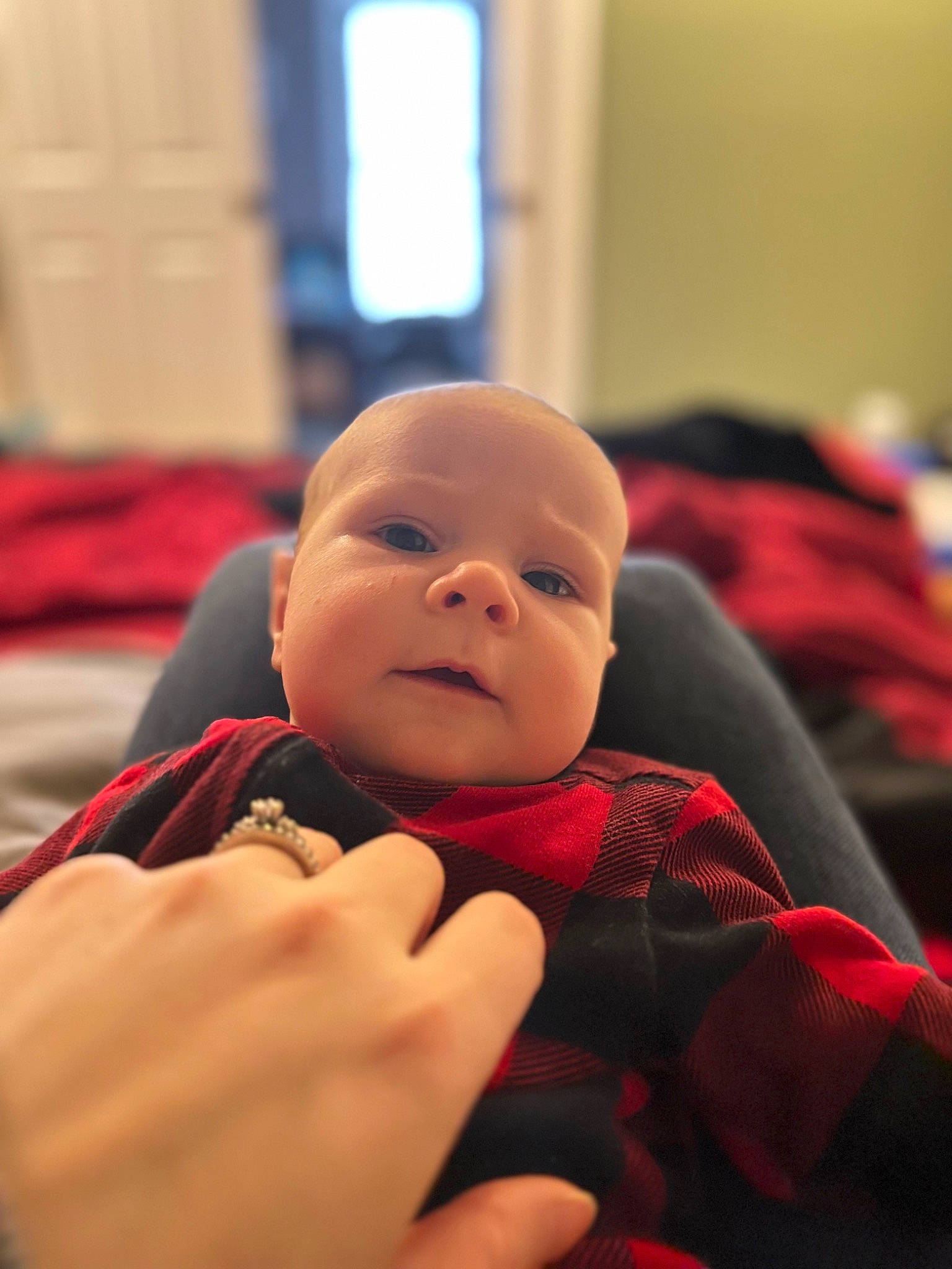 Emilia joined the competition — help win amazing prizes! baby, baby_toddler_clothing, carmine, cheek, child, close_up, comfort, flash_photography, flooring, fun, gesture, happy, nail, person, room, sitting, skin, smile, thumb, toddler