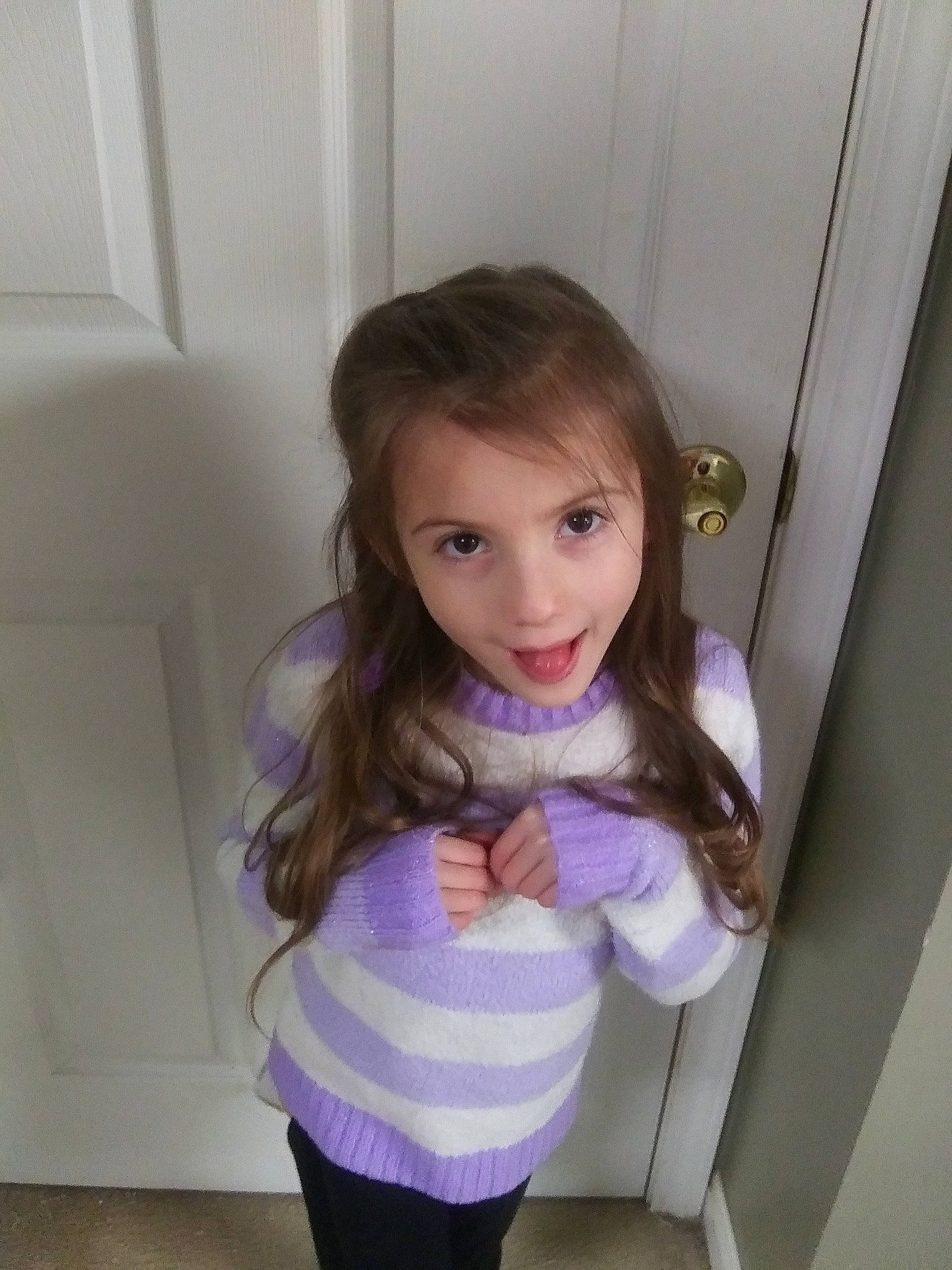 Emma joined the competition — help win amazing prizes! beauty, brown_hair, cheek, child, child_model, daughter, eye, face, hair, hair_coloring, head, iris, lip, long_hair, neck, person, pink, purple, shoulder, skin