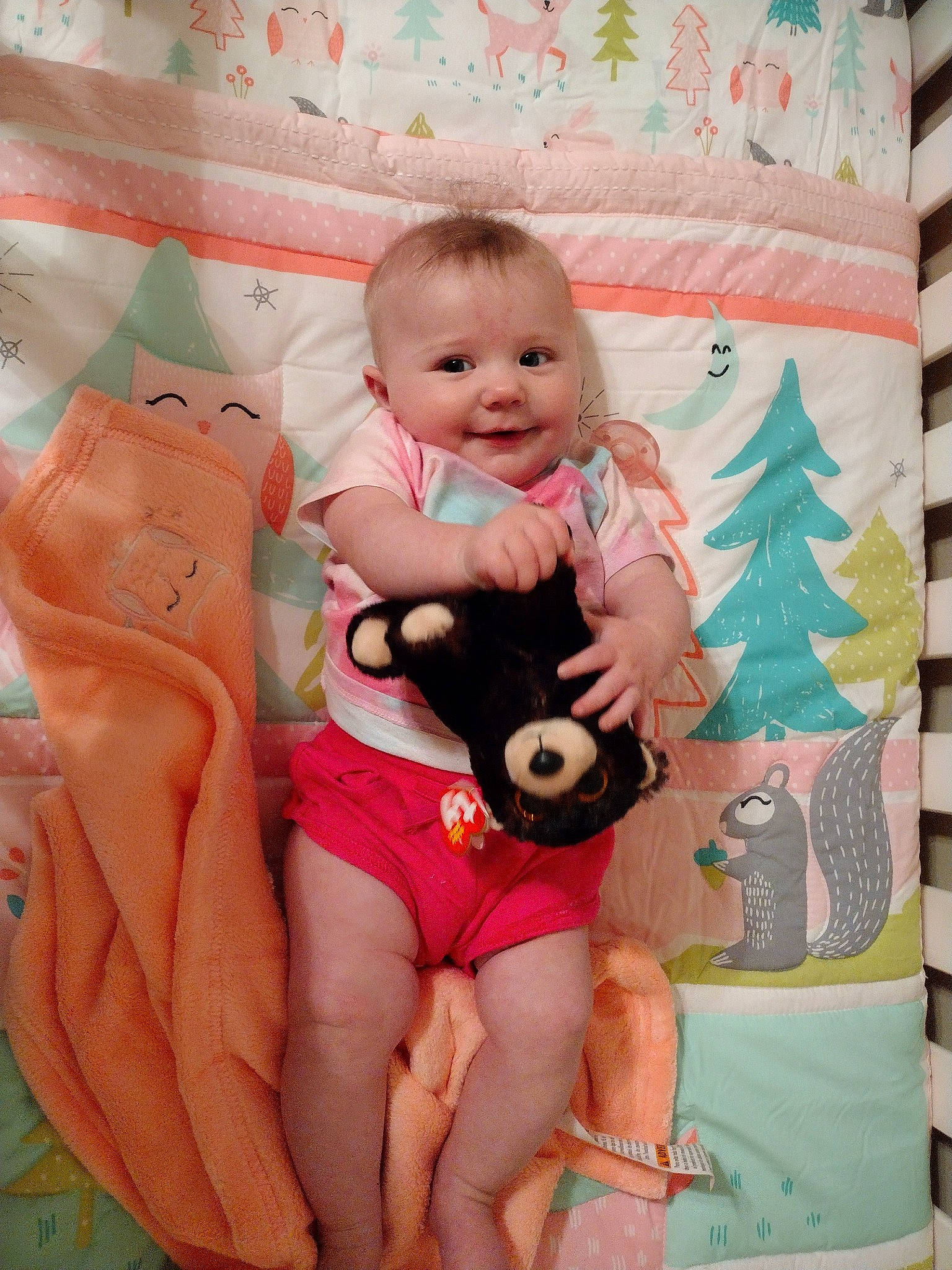 Paisley joined the competition — help win amazing prizes! arm, baby, baby_toddler_clothing, cheek, comfort, eye, finger, hand, happy, human_body, joy, leg, person, pink, product, shorts, skin, sleeve, smile, stomach
