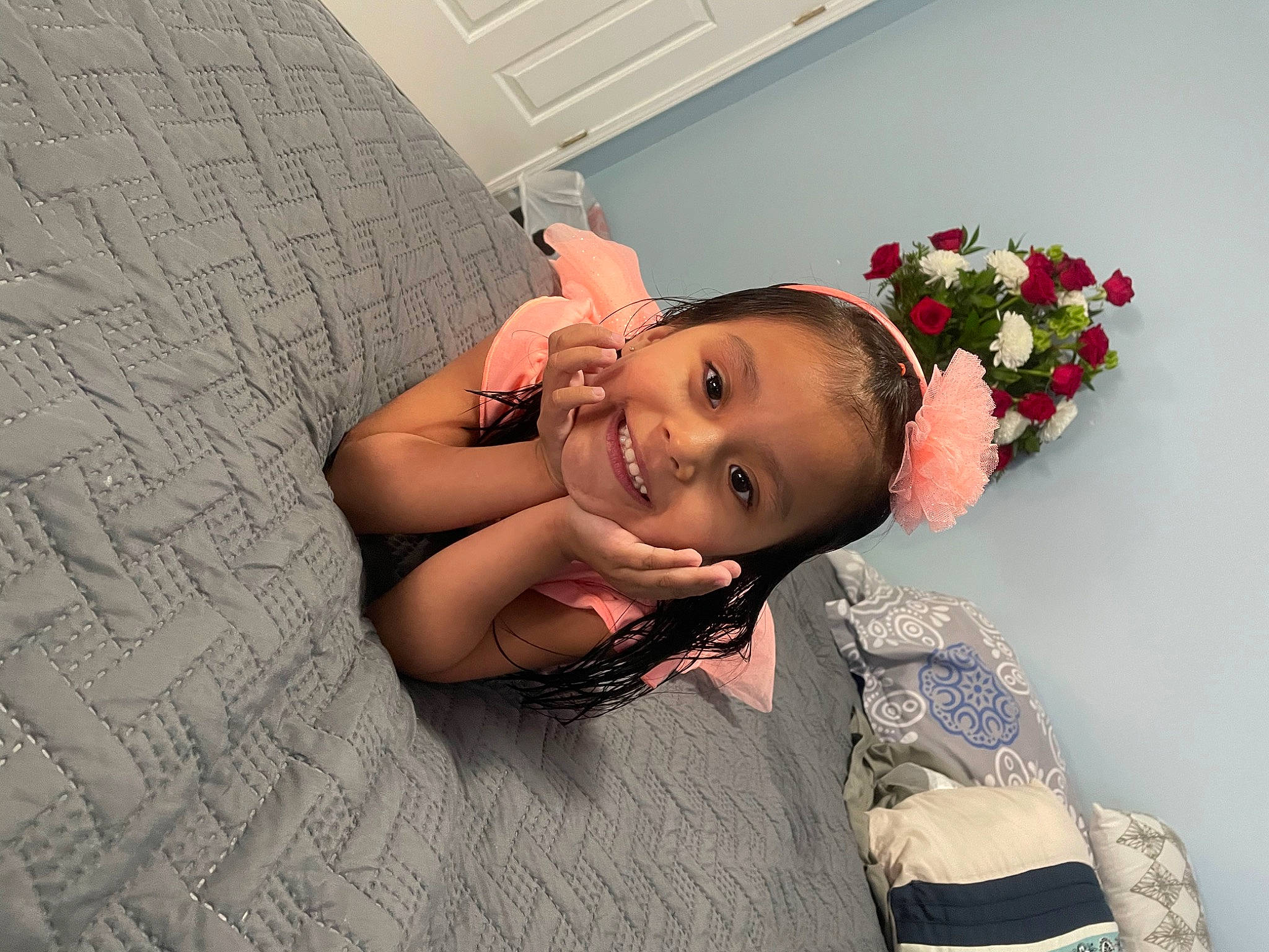 Emely joined the competition — help win amazing prizes! baby, baby_toddler_clothing, child, comfort, eye, flash_photography, flooring, flower, fun, hair_accessory, happy, head, headgear, headpiece, jewellery, joy, pattern, person, room, rose