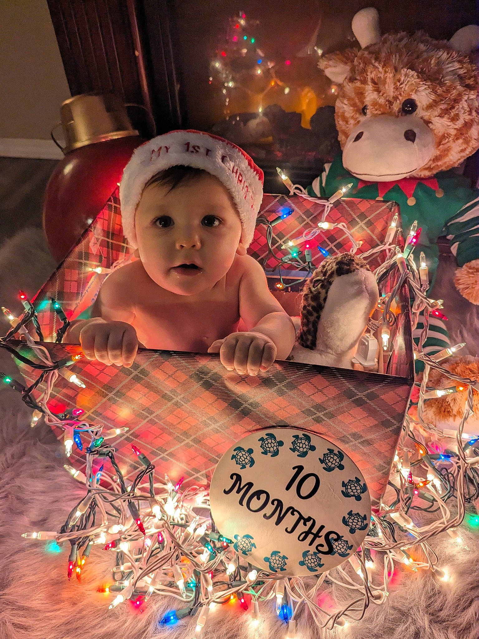 Griffin joined the competition — help win amazing prizes! art, baby, child, christmas, christmas_decoration, christmas_eve, christmas_ornament, event, fun, happy, headwear, holiday, holiday_ornament, light, lighting, ornament, pattern, person, pink, space