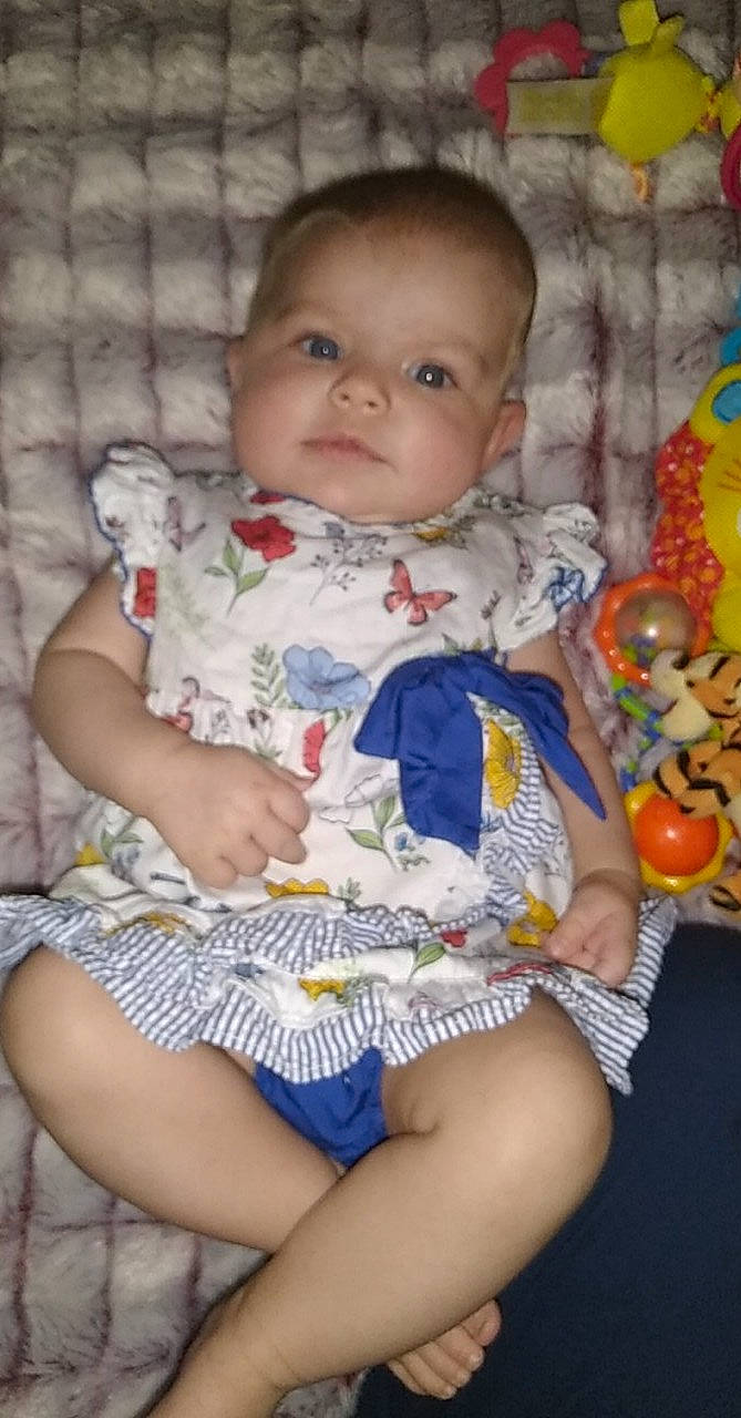 Desiree joined the competition — help win amazing prizes! baby, baby_toddler_clothing, cheek, child, comfort, finger, human_leg, iris, lap, linens, organ, pattern, person, pink, product, sitting, skin, sleeve, textile, thigh