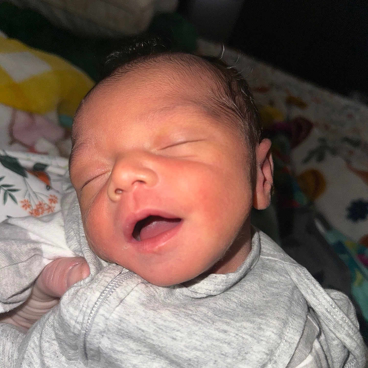 Nyhsiah joined the competition — help win amazing prizes! newborn, baby, sleeping, infant, face, mouth_open, clothing, blanket, indoors, soft_lighting, person, cute, peaceful, young_child, head, skin, human, portrait, bed, resting