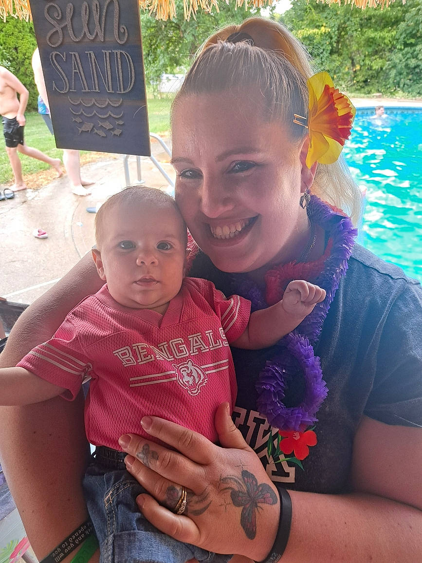 Journee joined the competition — help win amazing prizes! baby, beauty, child, cool, event, fun, grass, green, happy, joy, leisure, people, person, pink, recreation, shorts, skin, smile, swimming_pool, t_shirt