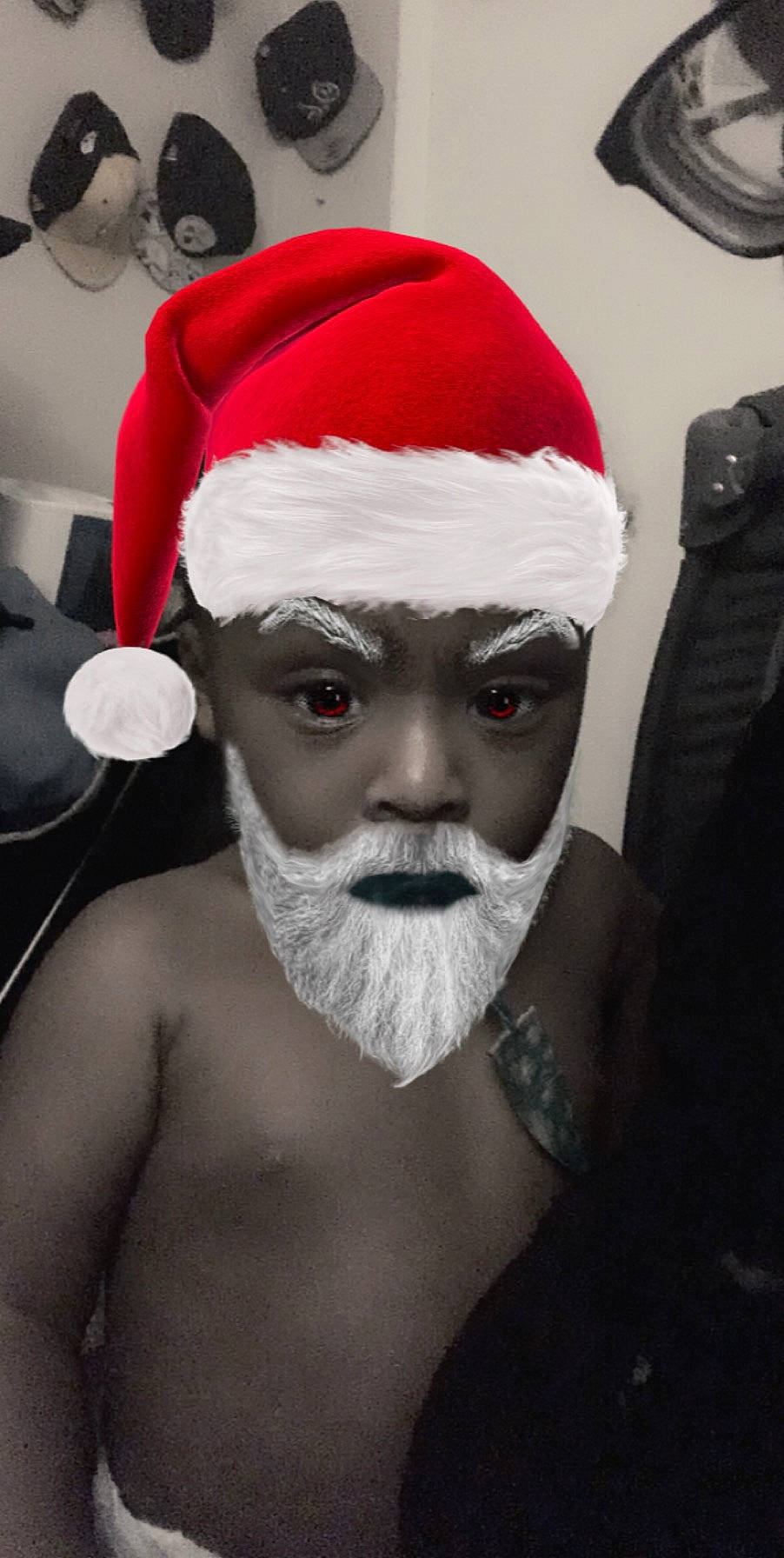 Rj joined the competition — help win amazing prizes! beard, facial_hair, fictional_character, head, headgear, headwear, moustache, nose, person, santa_claus