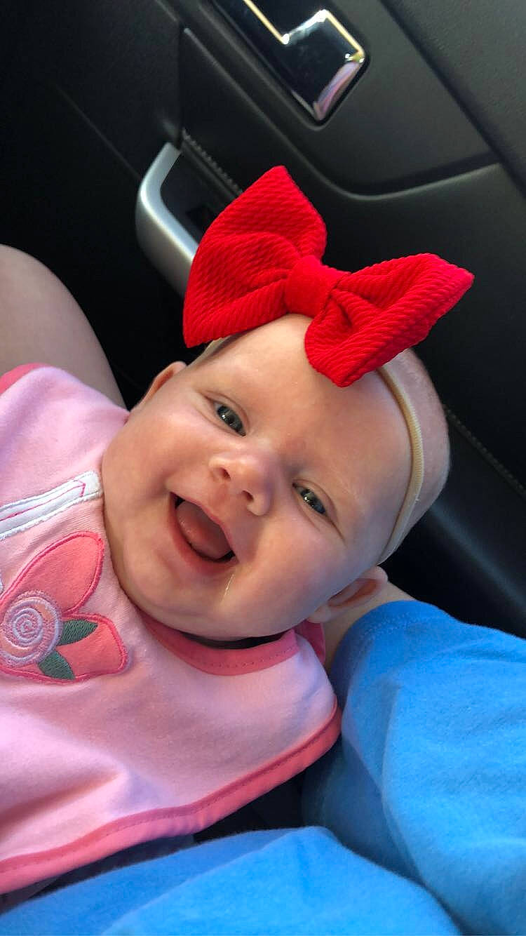 Kendal joined the competition — help win amazing prizes! baby, cheek, child, ear, face, facial_expression, fun, head, headgear, headwear, lip, mouth, person, pink, skin, smile, toddler