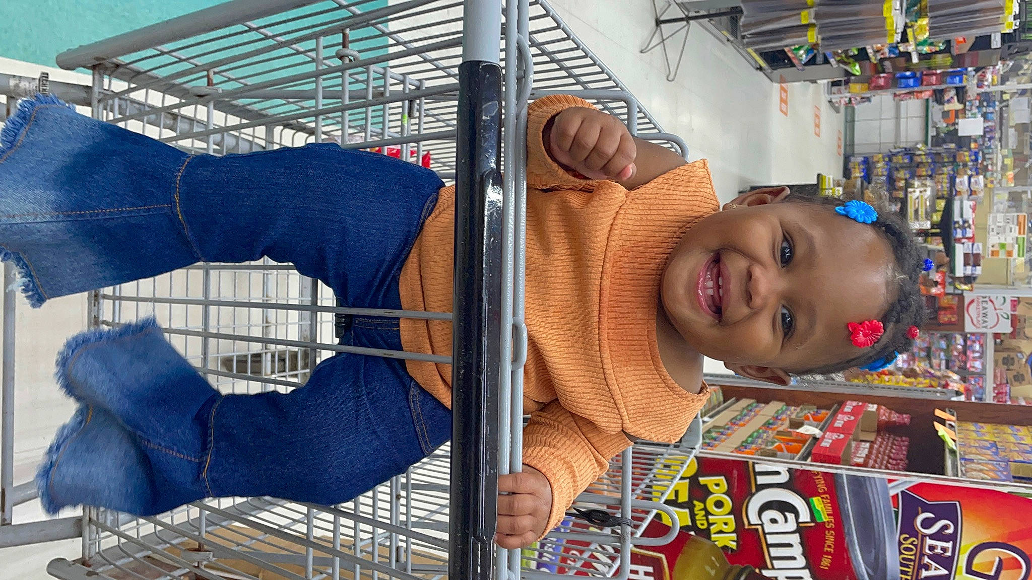 Kaniah is registered to the contest to win money with this photo: animal_shelter, baby, cage, child, city, convenience_store, customer, denim, fun, grocery_store, joy, leisure, mesh, net, person, retail, room, shelf, shopping, smile