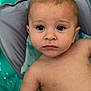 Reece joined the competition — help win amazing prizes! baby, background, blanket, child, closeup, curious, cushion, expression, eyes, face, head, indoor, infant, lying_down, person, portrait, shoulder, skin, soft, young