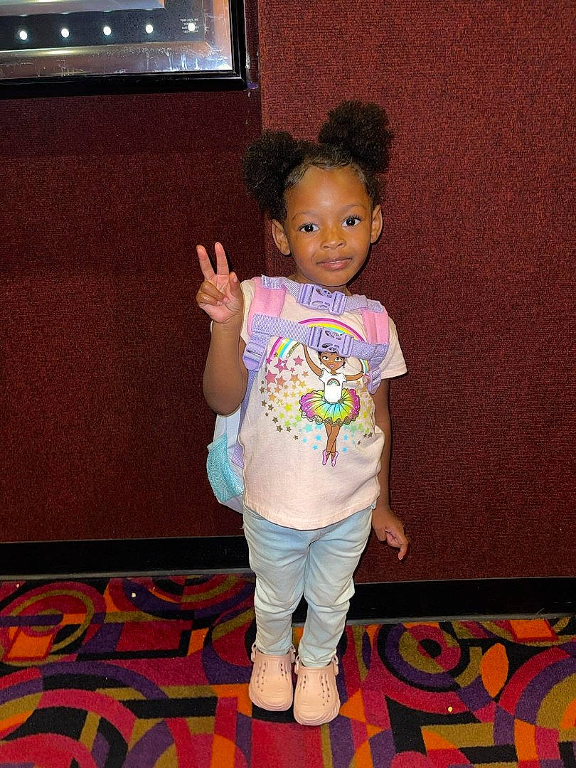 Teyana joined the competition — help win amazing prizes! baby_toddler_clothing, barefoot, child, floor, flooring, foot, fun, happy, human_body, joint, joy, pajamas, pattern, person, sleeve, smile, standing, t_shirt, television, television_set