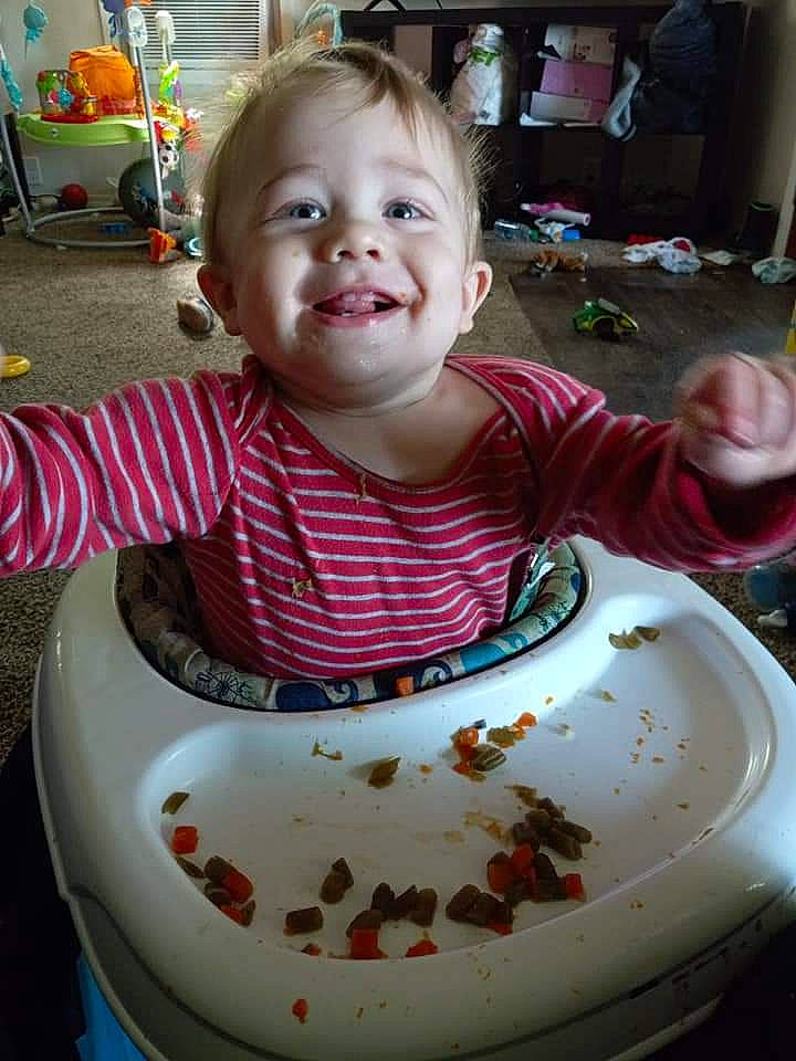 Harvey joined the competition — help win amazing prizes! baby, baby_toddler_clothing, bib, chair, cheek, child, drinkware, food, fun, happy, head, icing, joy, pattern, person, play, serveware, sitting, smile, sweetness