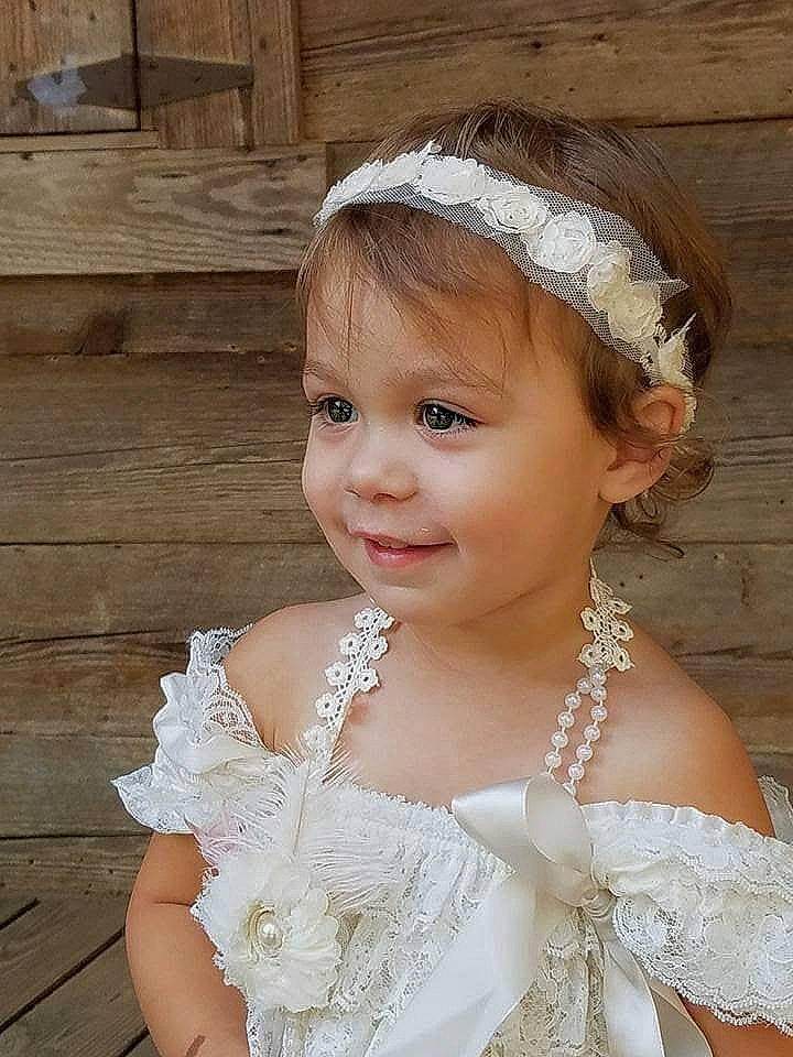 Dani is registered to the contest to win money with this photo: bridal_accessory, child, clothing, dress, fashion_accessory, hair_accessory, headband, headgear, headpiece, jewellery, joy, lace, person, toddler