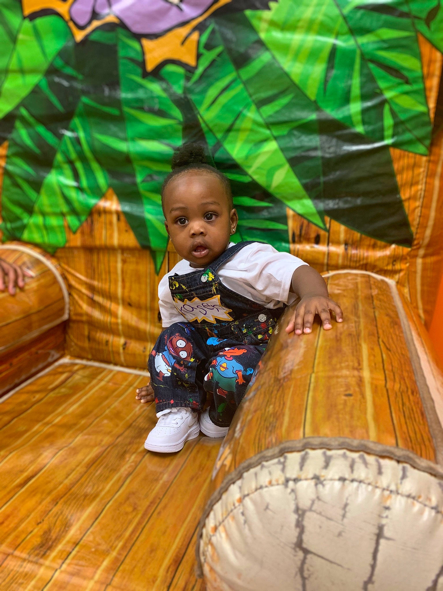 Kasen joined the competition — help win amazing prizes! baby, child, comfort, eye, flooring, fun, grass, green, happy, hardwood, human_body, leisure, pattern, person, play, recreation, sitting, tints_and_shades, toddler, wood