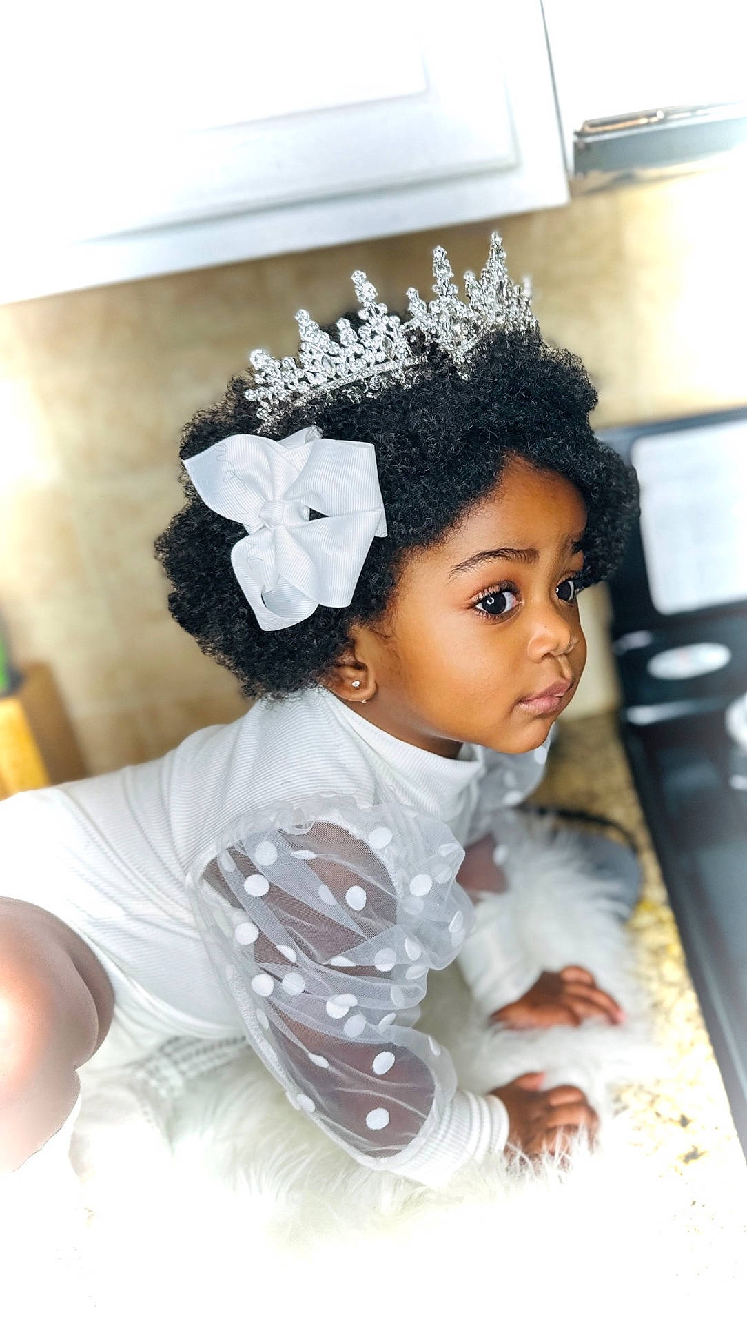 Anaia Bodah joined the competition — help win amazing prizes! accessories, blackhair, child, clothing, costume, dress, face, female, formalwear, girl, hair, head, jewelry, medication, person, photography, pill, portrait, sleeve, tiara