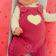 Léonie participe au concours pour gagner de l'argent avec cette photo : adorable, baby, changing_pad, child, cozy, cute, fabric, headband, heart_pattern, indoor, infant, knitted_clothing, lying_down, pacifier, pink, portrait, socks, soft_texture, warm_clothing, white_shirt