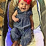 Haylen is registered to the contest to win money with this photo: baby, infant, smiling, red_bow, headband, blue_romper, baby_seat, padded_seat, happy, cute, indoors, footwear_free, baby_clothing, mesh_sides, infant_girl, small_hands, small_feet, portrait, child, baby_accessory
