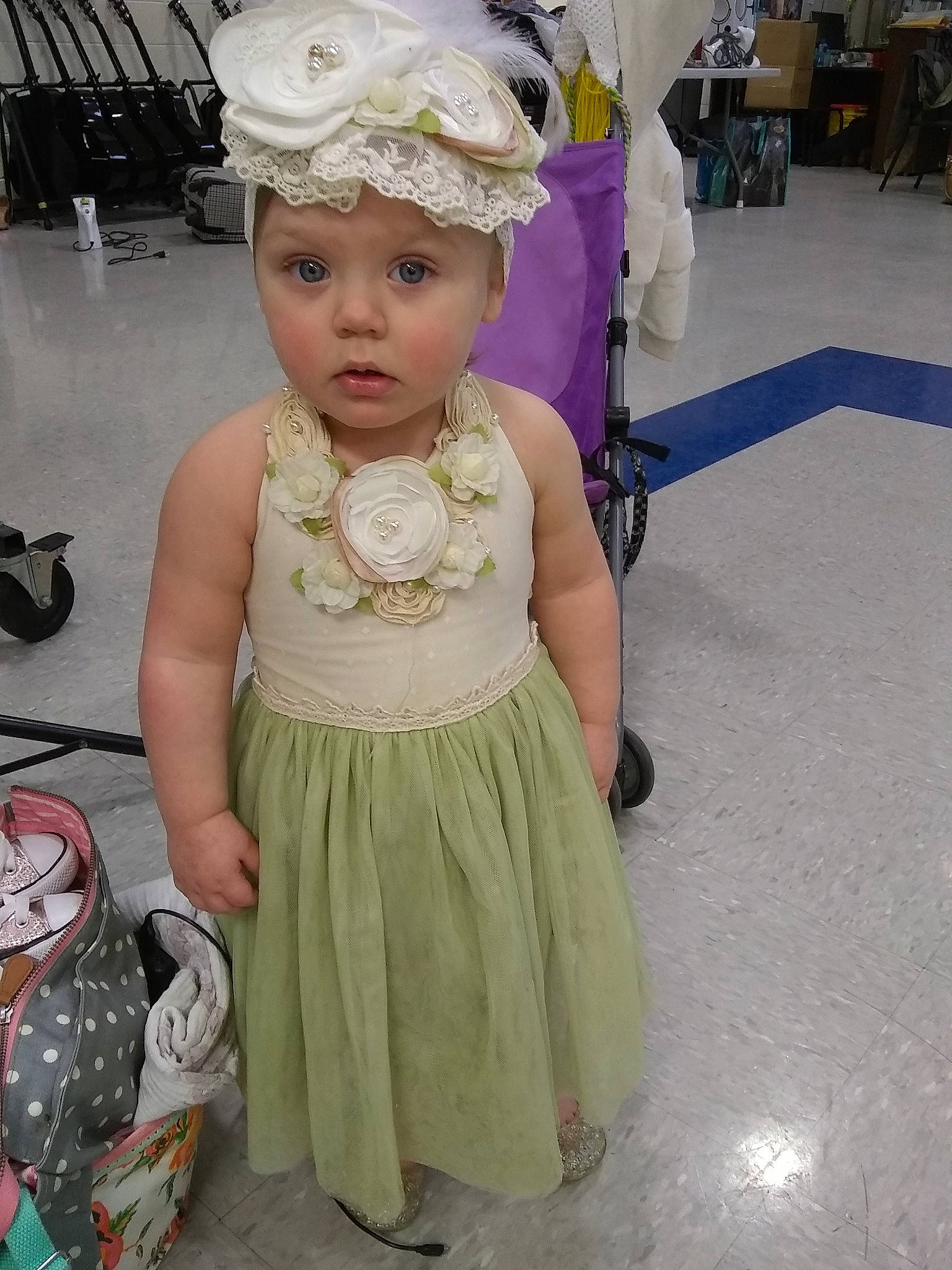 Novalee is registered to the contest to win money with this photo: child, costume, girl, hair_accessory, headgear, headwear, person, textile, toddler, yellow